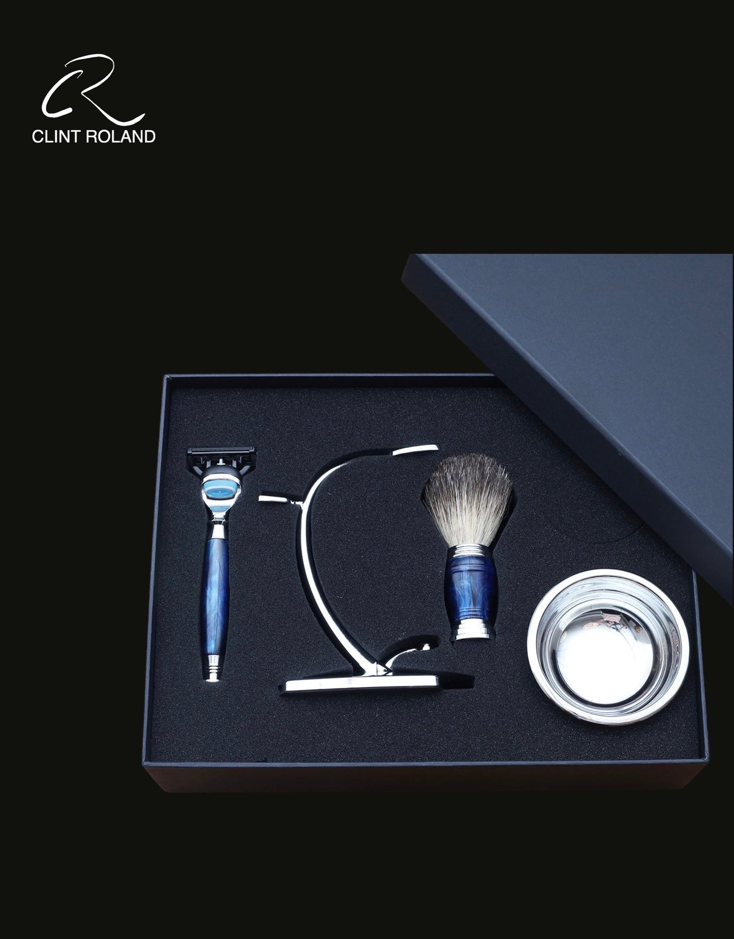 Blue Marbled Fusion Razor Gift Set