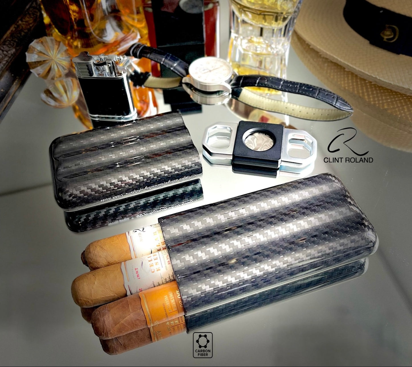 Carbon Fibre “Night” Adjustable Cigar Case