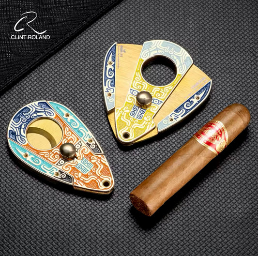 Colourful Hand Painted Collectors Cigar Cutter