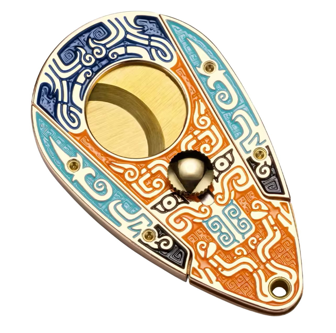 Colourful Hand Painted Collectors Cigar Cutter