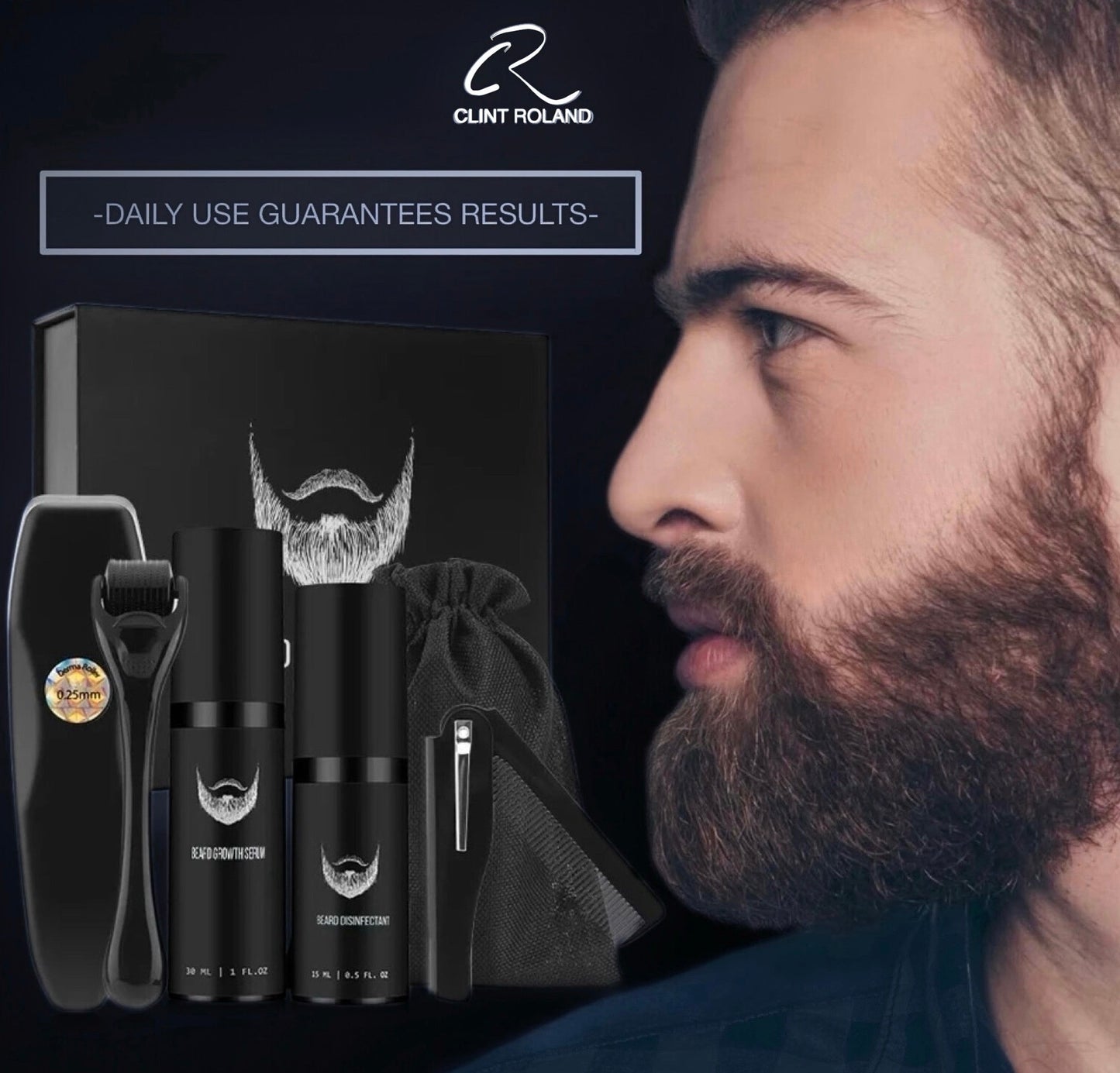 BEARD GROWING KIT DERMA NEEDLE ROLLER